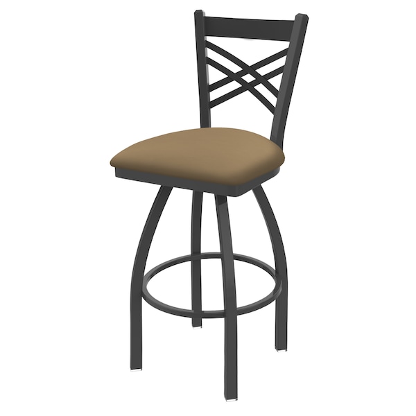25" Swivel Counter Stool, Pewter Finish, Canter Sand Seat